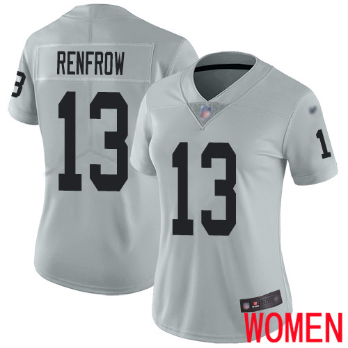 Oakland Raiders Limited Silver Women Hunter Renfrow Jersey NFL Football #13 Inverted Legend Jersey->women nfl jersey->Women Jersey